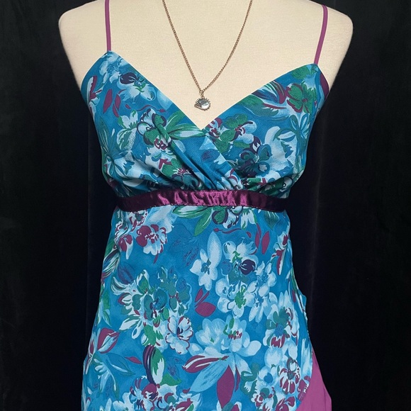 Y2K Floral Blue and Purple Dress - Picture 5 of 7